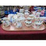 Royal Worcester Historic Jugs Collection, twelve to included 'Wishbone Jug', 'Chinese Ewer', '