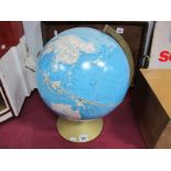 1967 Philips 12 Inch Political Challenge Globe, on tinplate base.