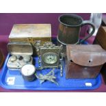 Early XIX Century Mahogany Tea Caddy, with boxwood inlay, ERA box camera, in leather case, early