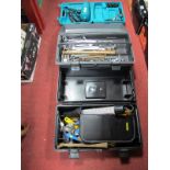 A Raaco Plastic Tool Box, with box spanners, circlips, ring and double open ended spanners, a