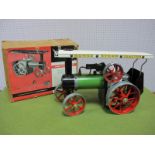 A Boxed Mamod T.E.1 Live Steam Traction Engine, complete with spirit burner, steering extensions and
