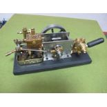 An Interesting 'Scotch Yoke' Type, Dual Piston Live Steam Model Engine, made from machined brass and