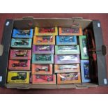 Twenty One Wood Grain Matchbox Models of Yesteryear, cars and commercials including STUTZ Bearcat,