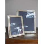 Rectangular Silver Freestanding Photo Frame, with reeded boarder, aperture 25 x 20 cms, another