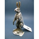 A Mid XX Century Chromed Car Mascot in the Form of a Hare, stamped "AEL" (A E LeJeune).