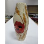 A Moorcroft Pottery Vase, decorated with the Harvest Poppy design by Emma Bossons, shape 06/8,