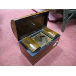 Mid XIX Century Walnut Tea Caddy, with a domed top, interior with domed caddy's.