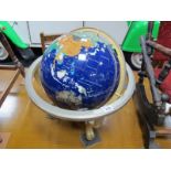 A Late XX Century Terrestrial Globe, with each nation in differing geographical sample strips,