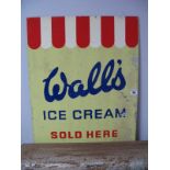 A Mid XX Century Two Sided "Walls Ice Cream" Tin Sign, 61 x 46cms.
