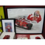 Three Michael Schumacher Ferrari Related Pictures - Ferrari Formula 1 2001 Series signed limited
