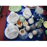 Richmond Bone China "Blue Rock" Pattern Tea Service, Wedgwood green Jasperware, vase, trinket box.