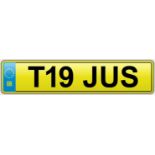T19 JUS Personal /Private Registration Plate