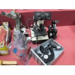 A C.Baker Microscope, numbered 1218, a James Swift 'Priov' microscope, numbered 79983 and two