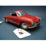 A Boxed Franklin Mint 1:24th Scale Diecast 1967 Volkswagen Karmann Ghia, highly detailed model in