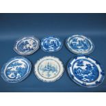 An Early XIX Century Pearlware Plate, of octagonal form, decorated in the 'Buffalo' pattern,