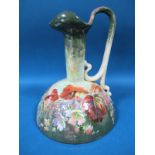 An Early XX Bretby Pottery Jug, with narrow elongated neck and loop handle to spreading domed