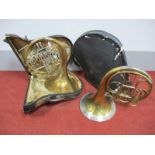 An Early XX Century Plated and Brass Vienna Horn, the bell inscribed, "Produktiv-Genossenschaft