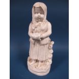 A XIX Century Continental Parian Ware Figurine "Winter", modelled as a young girl wearing a