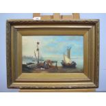 G. MEARS Dutch Fishing Scene, with figures mending nets on foreshore, oil on canvas, signed and