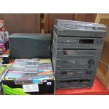 A Sony CD/Turntable/Cassette Music System with Speaker, together with a quantity of CD's:- Two Boxes