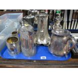 EPBM Four Pieces Tea Set, further plated teapot, coffee pot etc:- One Tray