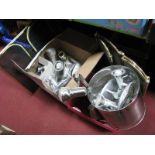 Quantity of Spot Lights, ceiling lights - (untested sold for parts) Two Boxes and two fire screens.