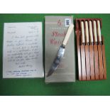 Sheffield Wednesday Set of Six Leppington Steak Knives, mid XX Century each bearing club crest to