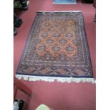 A Belgian "Barra" 100% Wool Tasseled Rug, decorated in the Turkish manner, with thirteen stylised