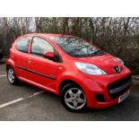 2009 (YR59 PBV) Peugeot 107 Verve, 5-Door Hatchback in Red, 998cc Petrol, 1 Previous Keeper,