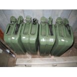 Four 'Military Style' Sealy Twenty Litre Petrol Cans. (4)