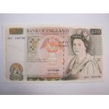 A Higher Grade Bank of England Fifty Pounds Banknote, Graham Edward Alfred Kentfield Chief