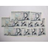 Eleven High Grade Bank of England Five Pounds Banknotes, all John Brangwyn Page Chief Cashier.