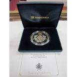 A 2007 Westminster Silver ERII Diamond Wedding 502 Commemorative Proof Pave Set, cased with