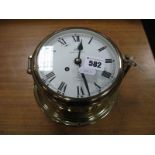 Reproduction Brass Ships Clock 'Royal Mariner", seven jewels made in West Germany.