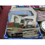 Photos and Frames, postcards, body builder magazines etc:- One Tray