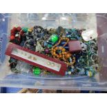 A Mixed Lot of Assorted Costume Jewellery, including beads, earrings etc:- One Box