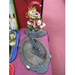 Mr Punch and Dog Cast Iron Painted Door Stop, stamped Kenuck, heile (XIX Century and early XX