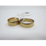 A Plain Wedding Band, together with another smaller. (2)