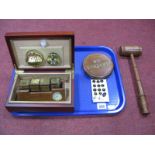 Gentleman's Cigar Humifider, Auctioneer's gavel and block brass hardwood calendar, Sheffield student