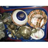 Button Hook, glove stretchers, folding pocket knives, plated ware, Royal Albert cups and saucers,