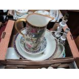 Adderley's "Amoy" Toilet Jug, (chipped) and bowl, Continental china table lamps, etc:- One Box