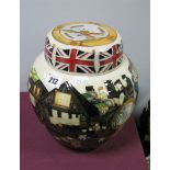 A Moorcroft Pottery Ginger Jar and Cover, decorated in the Bullnose Morris design by Paul