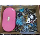 Assorted Costume Jewellery, including beads, bangles, jewellery case etc:- One Box