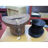 XIX Century Black Silk Top Hat, A.J.White Jermynst, St.James in leather case.