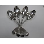 A Set of Four Georgian Hallmarked Silver Fiddle Pattern Table Spoons, possibly Peter & William