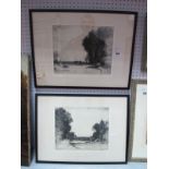 John Fullwood 'The Thames Valley' Pair of Etchings 24 x 30 cms, both graphite signed to margin.