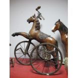 Reproduction Victorian Child's Horse Tricycle, damage/repair to front leg and one stirrup detached.