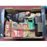 Two Dolls Composition Heads, with leather bodies, A Ventriloquist A A Doll, Child's Toy Lawn