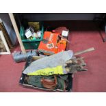 DIY Tools- Including saws, saw and power tool accessories, pillow drill frame, chisels, hammers,