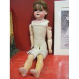 Armand Marseille Porcelain Headed Doll, marked '370 A.M. 2 1/2 Dep' to back of head. Fully jointed